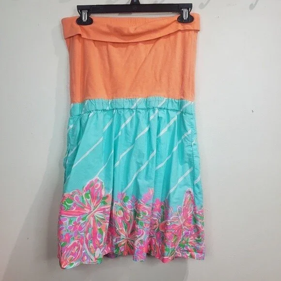 Lilly Pulizter Fluer Crash Landing strapless dress size medium - Picture 5 of 10